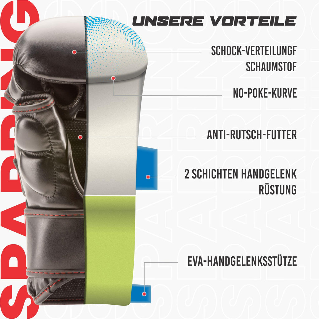 Starpro MMA Sparring Gloves – Synthetic Leather Grappling & Training Gear