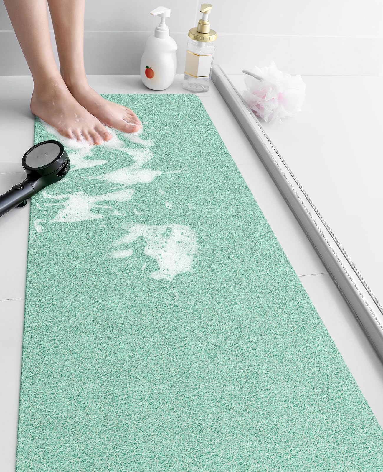 Loofah Shower Mat – Non-Slip Quick-Dry PVC Bathtub Mat