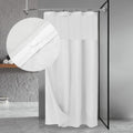 N&Y HOME Waffle Weave Shower Curtain with Snap-in Liner | 48x72 Stall