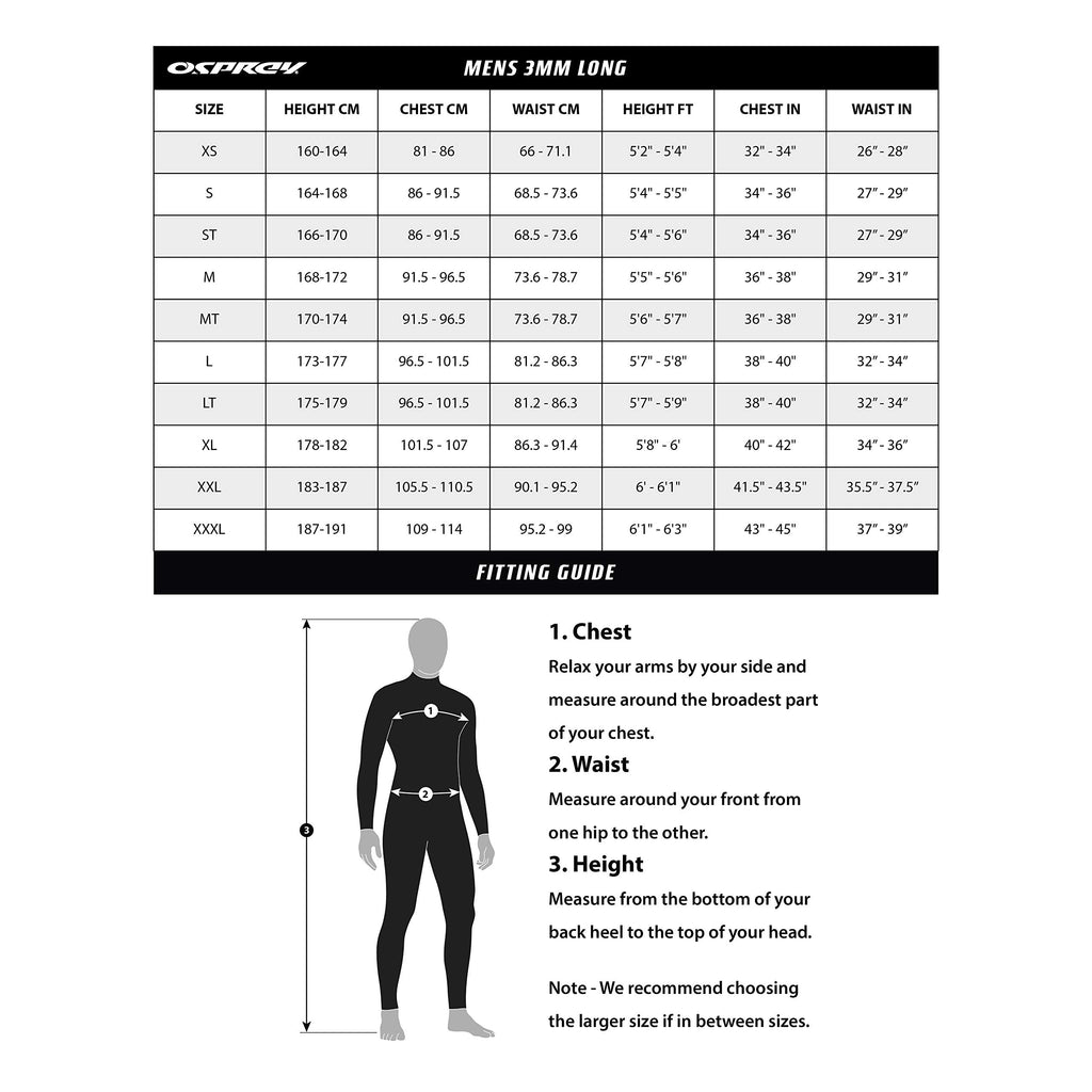 Osprey Men's 3mm Neoprene Full Length Summer Wetsuit - Red Origin