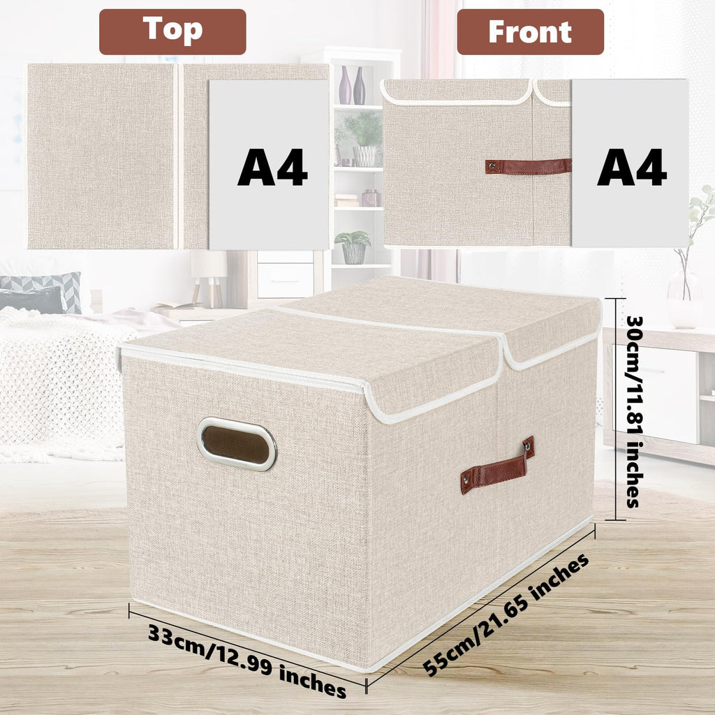 TYEERS Extra Large Fabric Storage Box | Collapsible Wardrobe Organizer