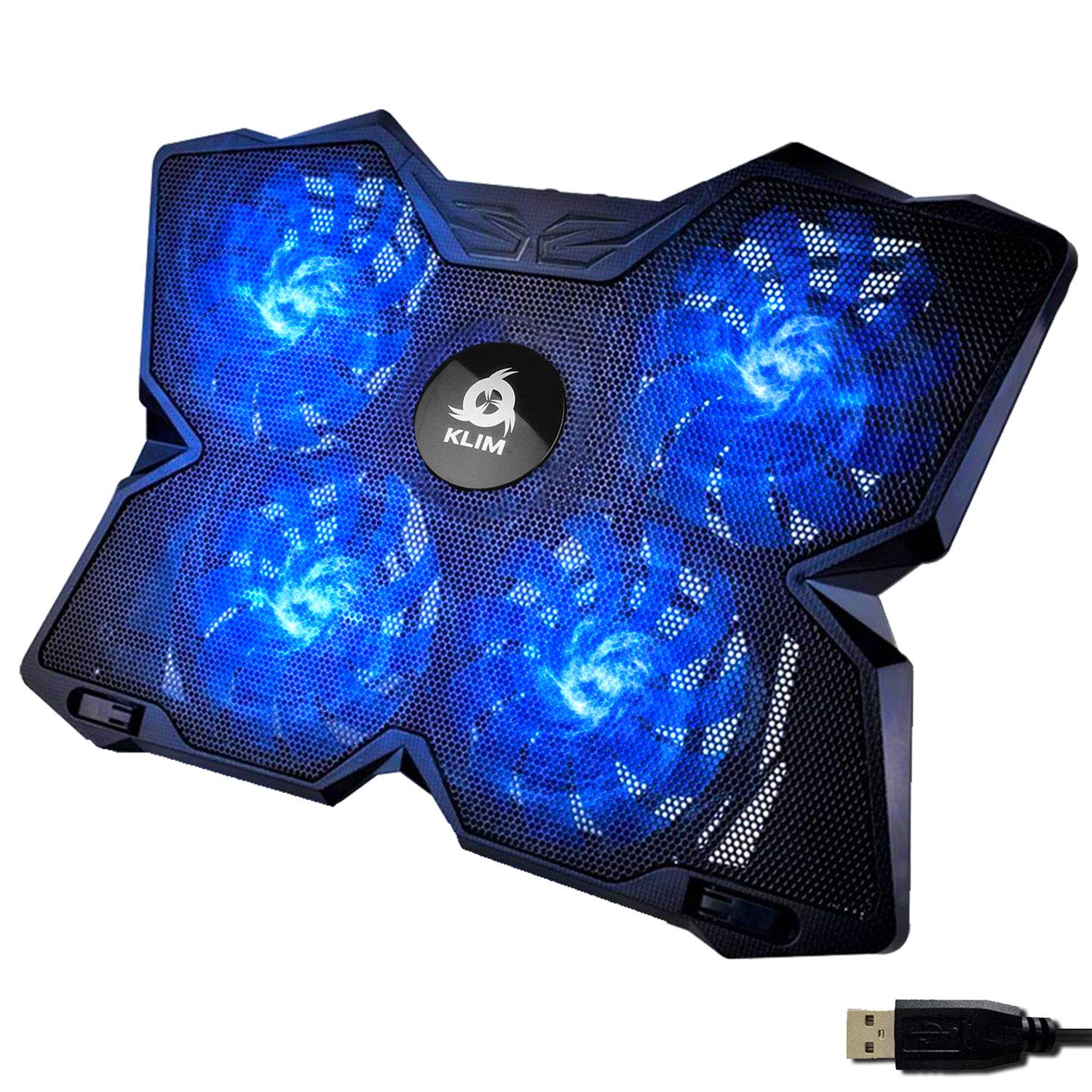 KLIM Wind Laptop Cooling Pad – 4 Rapid Action Fans & Stand – Blue