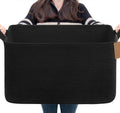 TIMEYARD 75L Large Woven Storage Basket Blanket Toy Storage Basket Black