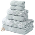 Modern Threads 6-Piece Cotton Towel Set | Charlize Jacquard – Dark Sage