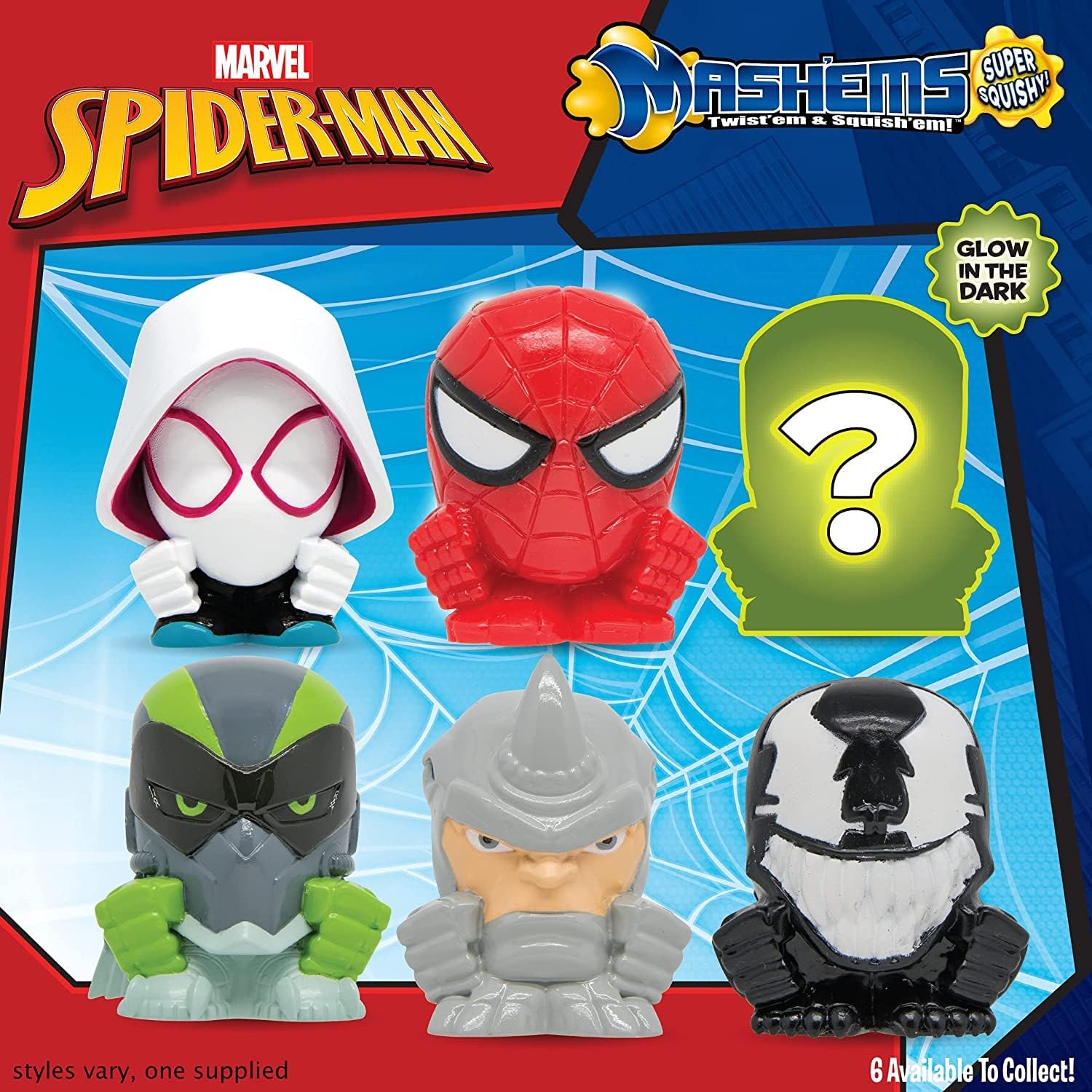 Snaps Spiderman Mash'ems Squishy Collectible Figure Blind Box