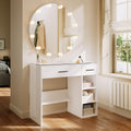 Jolof Store LED Vanity Makeup Desk – White Dressing Table with 12 Bulbs
