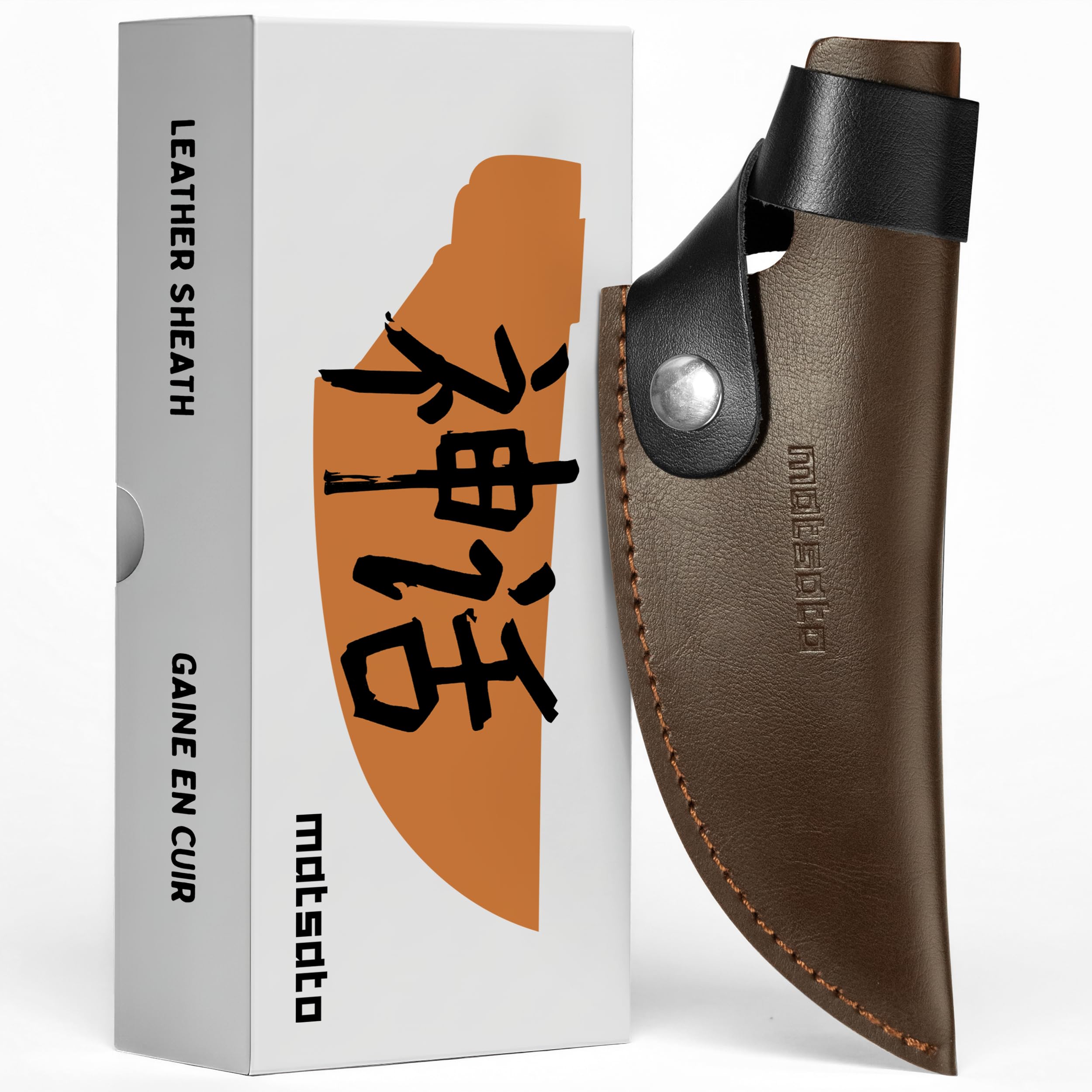 Matsato Premium Leather Sheath | Japanese Chef Knife Holder – Brown