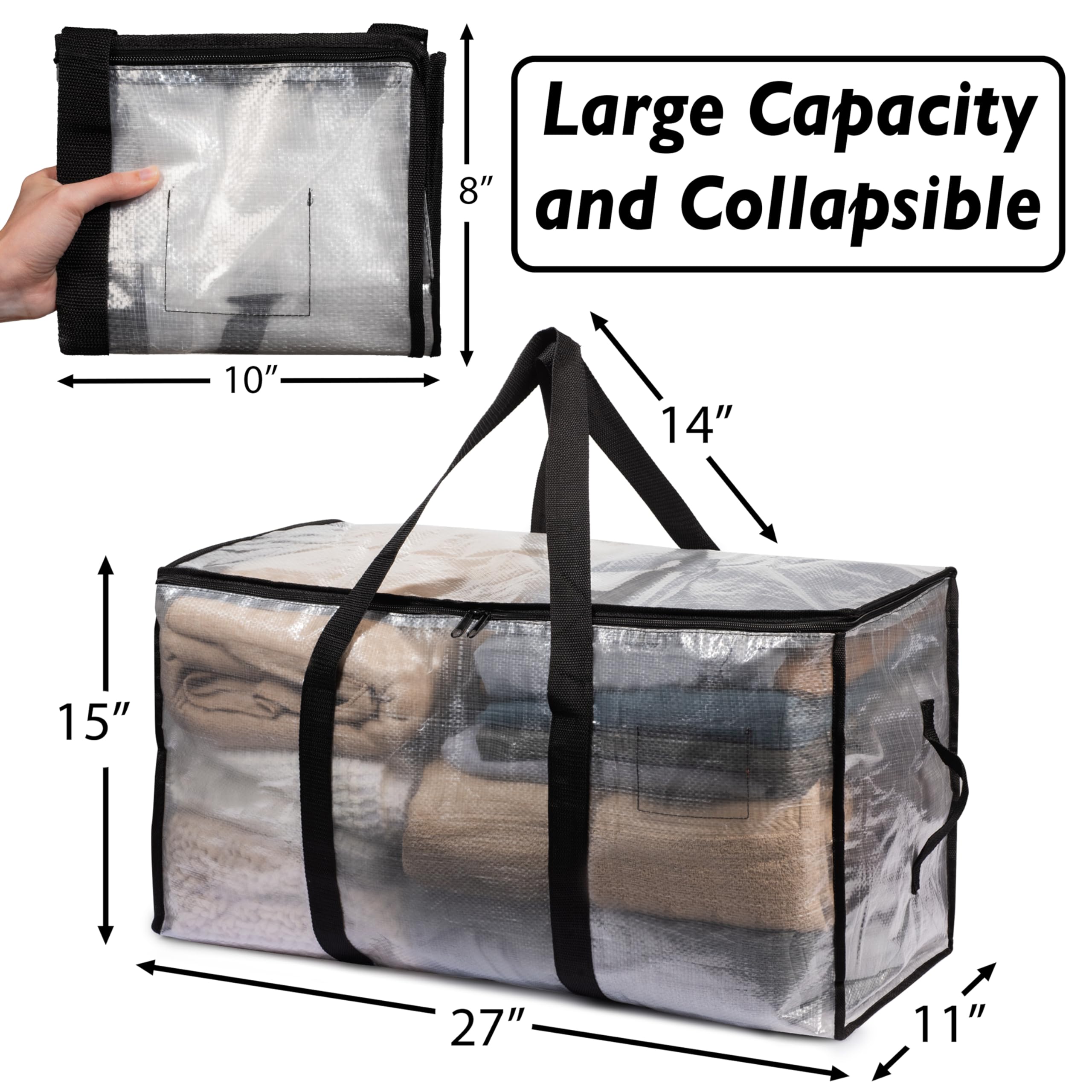 ClearSpace Heavy-Duty Moving Bags with Backpack Straps - 86L 8-Pack