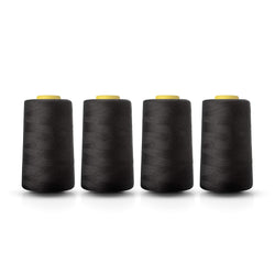 Realm Overlocking Sewing Machine Polyester Thread - 4 x 5000yd Cones (Black)