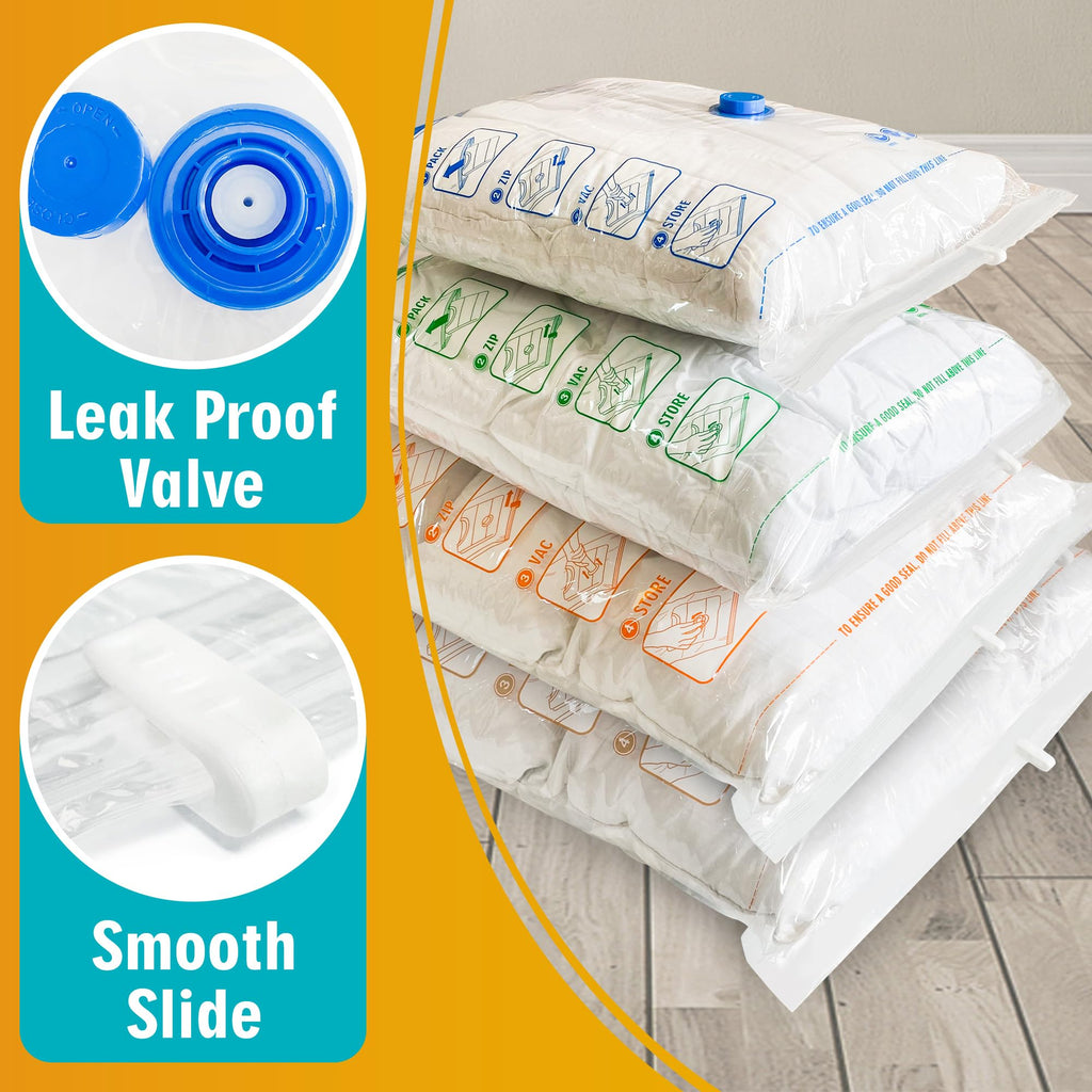 STORAGE MASTER Space Saver Bags for Travel and Home Reusable Vacuum Storage Bags Save 80% More Storage Space Work with Vacuum Cleaner - image 5