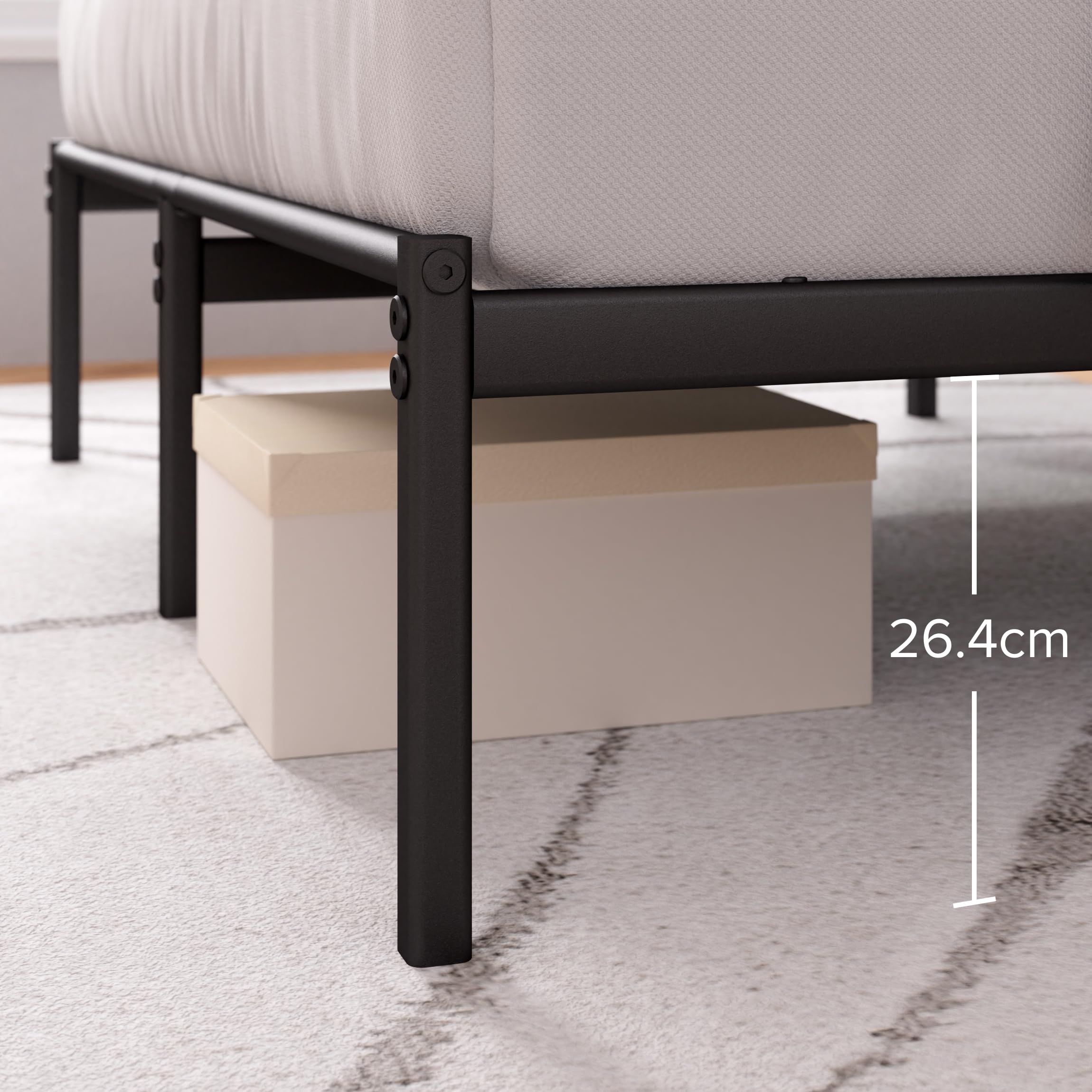 ZINUS Justin Single Metal Bed Frame | 35cm Platform Steel Slat Support