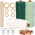 HanCheng Macrame Kit – 3mm Cotton Yarn Set with Wooden Beads & Rings