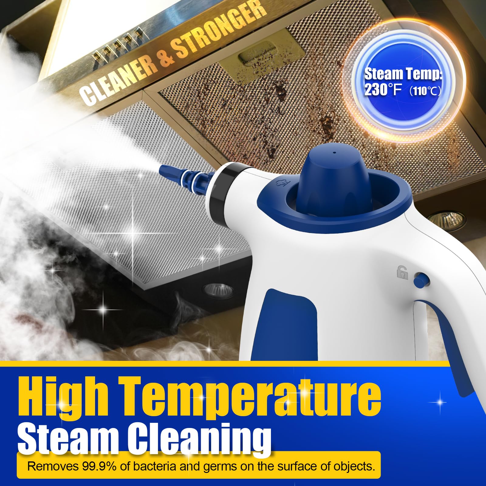 Handheld Steam Cleaner – Portable 1050W Steamer with 9 Accessories