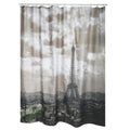 MSV Paris PVC Shower Curtain – Silver Waterproof Decor, 180 x 200 cm