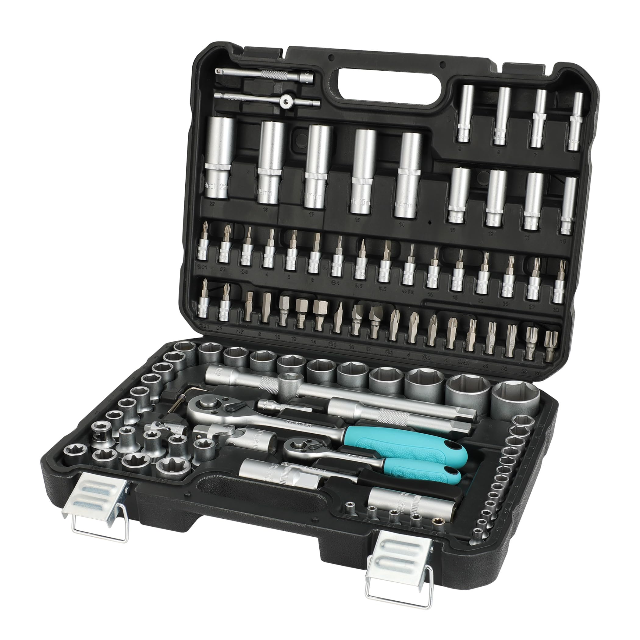 DURATECH 108-Piece Professional Socket Set | 1/2" & 1/4" Cr-V Ratchet Kit