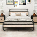 HOMERECOMMEND King Size Metal Bed Frame with Headboard and Storage