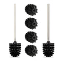 Toilet Brushes Set of 2 | Stainless Steel Handle | 4 Heads