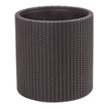 Keter Large Rattan Round Planter – Brown Recycled Outdoor Pot, 39L