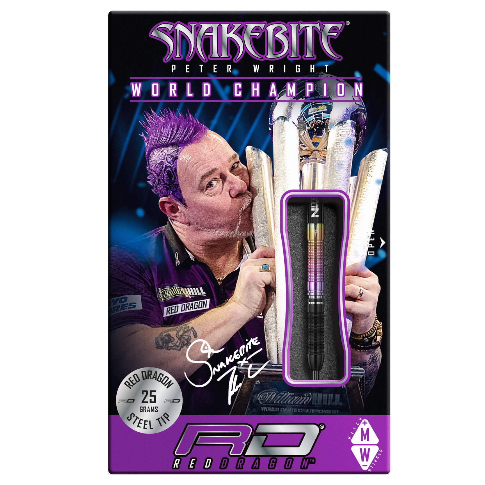 Red Dragon Snakebite 2020 World Champion 25g Tungsten Darts Set