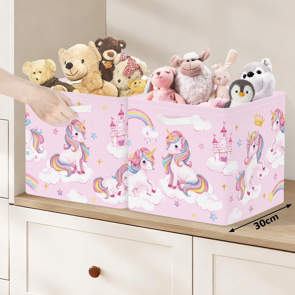 Clastyle 3 pcs Unicorn Cube Storage Boxes for Shelves Kallax Boxes - image 5