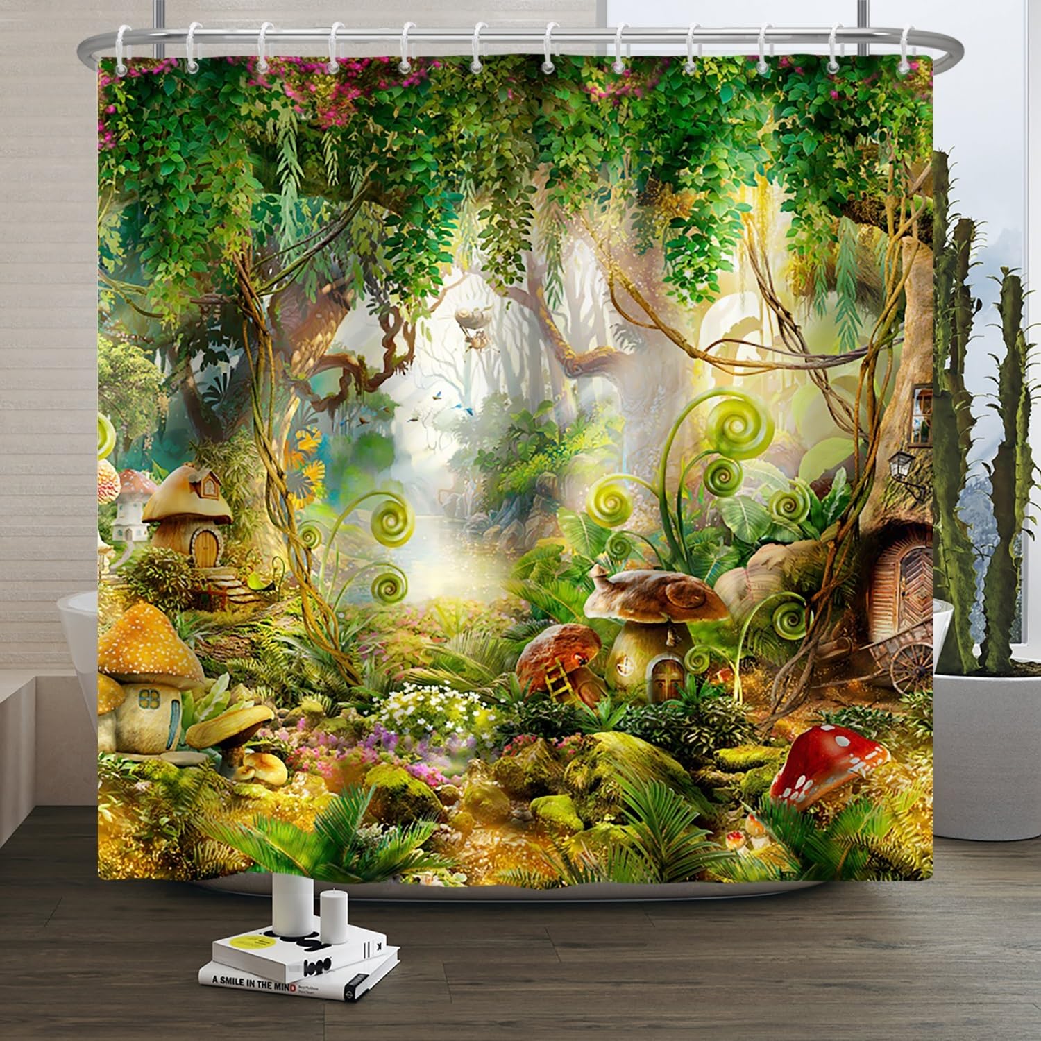 Xiaoterna Fairy Tale Forest Shower Curtain | Waterproof Polyester Fabric
