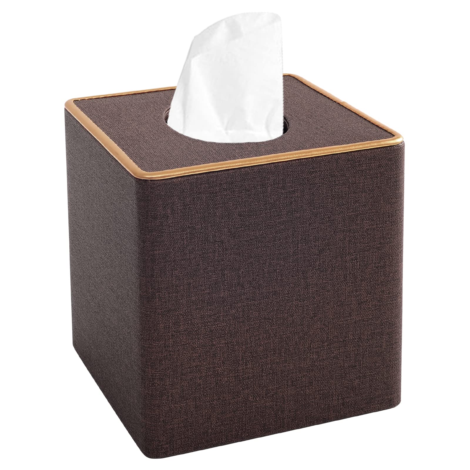 XNONE Square PU Leather Tissue Box Cover | Magnetic Bottom Napkin Holder