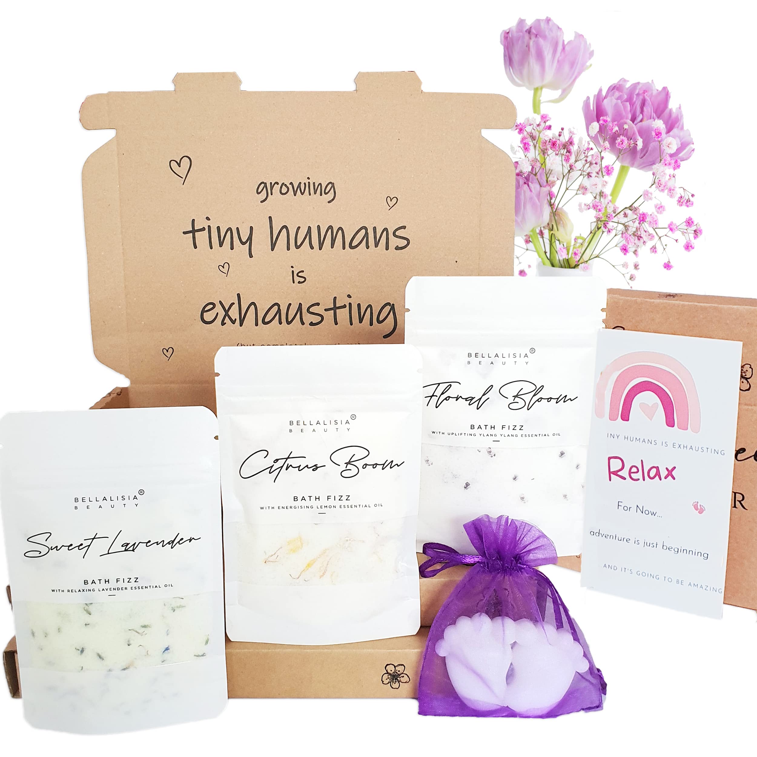 Bellalisia New Mum Pamper Kit – Organic Vegan Bath Bomb Powder Set