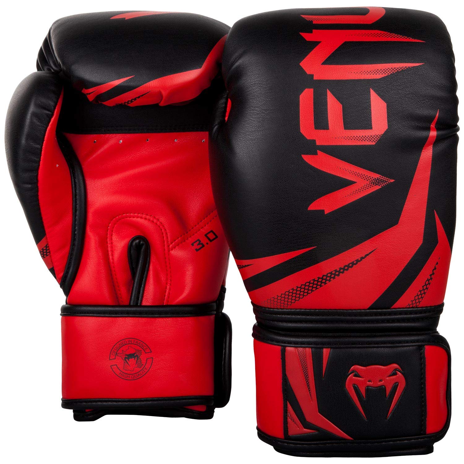 Venum Challenger 3.0 Boxing Gloves – 12 Oz Triple Density Foam – Black/Red