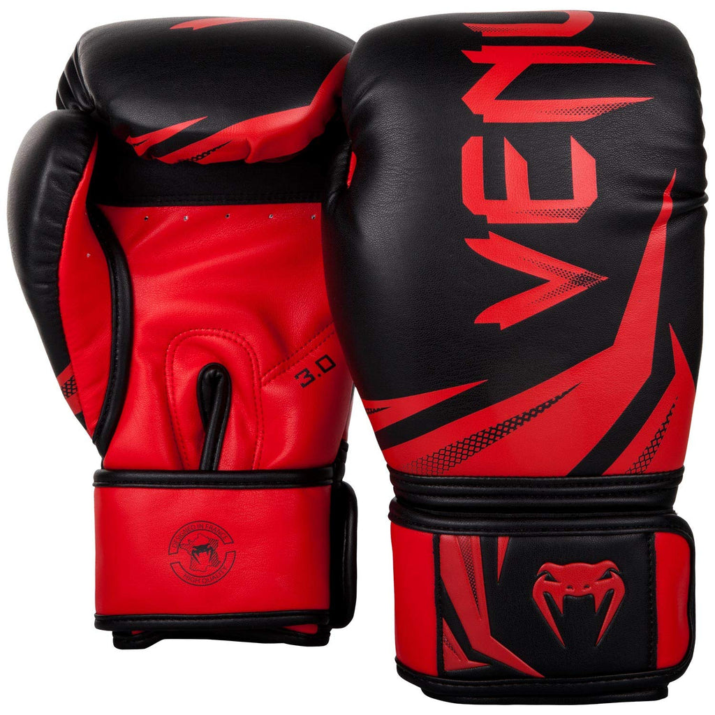Venum Challenger 3.0 Boxing Gloves – 10 Oz Triple Density Foam – Black/Red