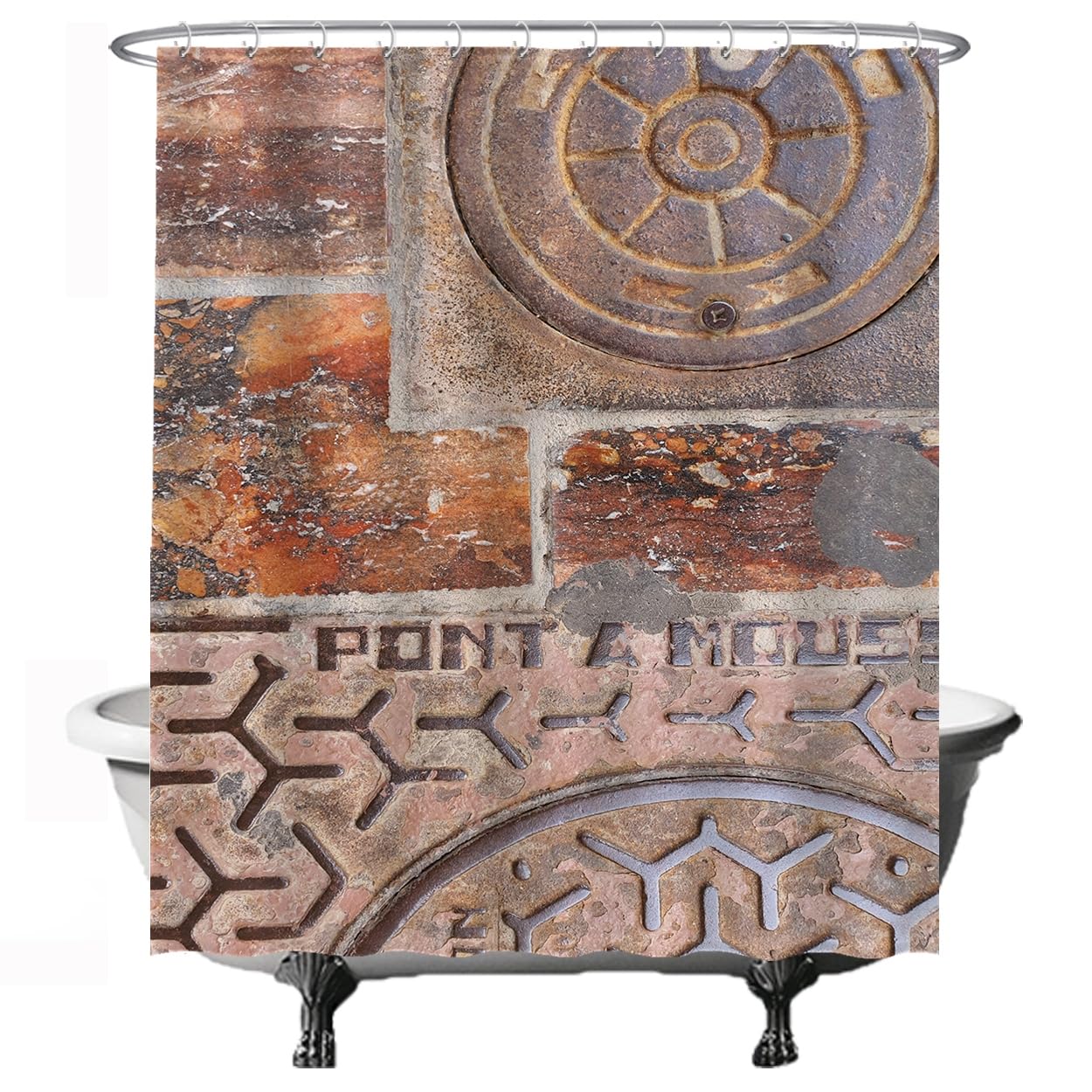 Ulticool Industrial Rust Metal Shower Curtain - 180x200cm Mould-proof