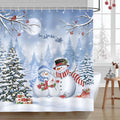 Bonhause Christmas Snowman Shower Curtain | Waterproof Polyester, 180x180cm