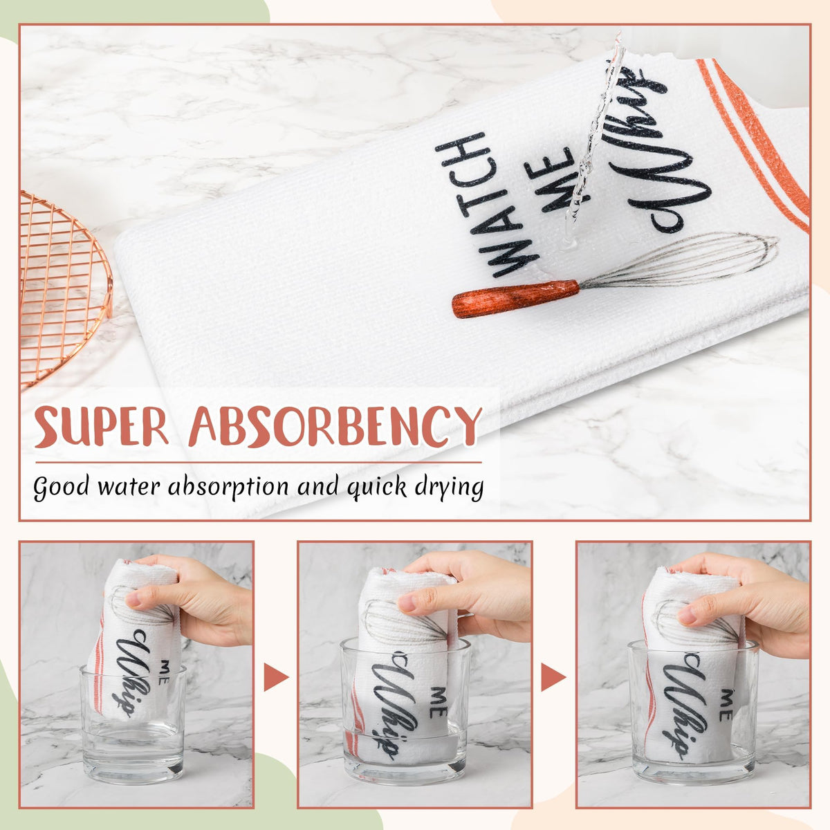 R HORSE 5Pcs Kitchen Dish Towel Funny Cookware Kitchen Dishcloth Absorbent Utensils Themed Cleaning Dishcloth Bar Hand Towel Gift for Baking Lover - image 5