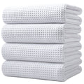 Polyte Microfibre Bath Towels | Oversize Waffle Weave Quick Dry, 4 Pack