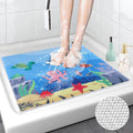 Square Shower Mat 60x60 cm, Loofah Shower Mats for Inside Shower, Non Slip Anti Mould Bath Mat