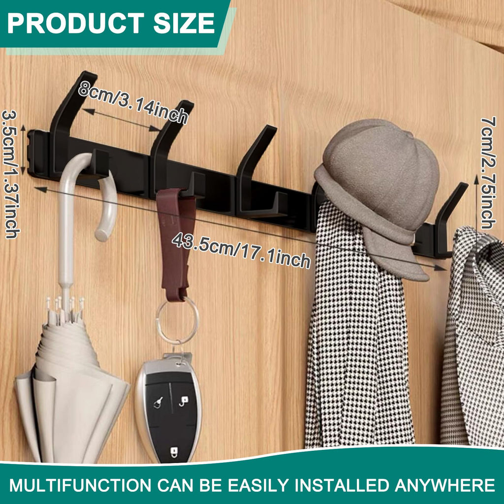 QMAHA Coat Hooks Wall Mounted, Heavy Duty Coat Racks With 6 Hooks, Modern Hanger Rack for Hanging - image 2