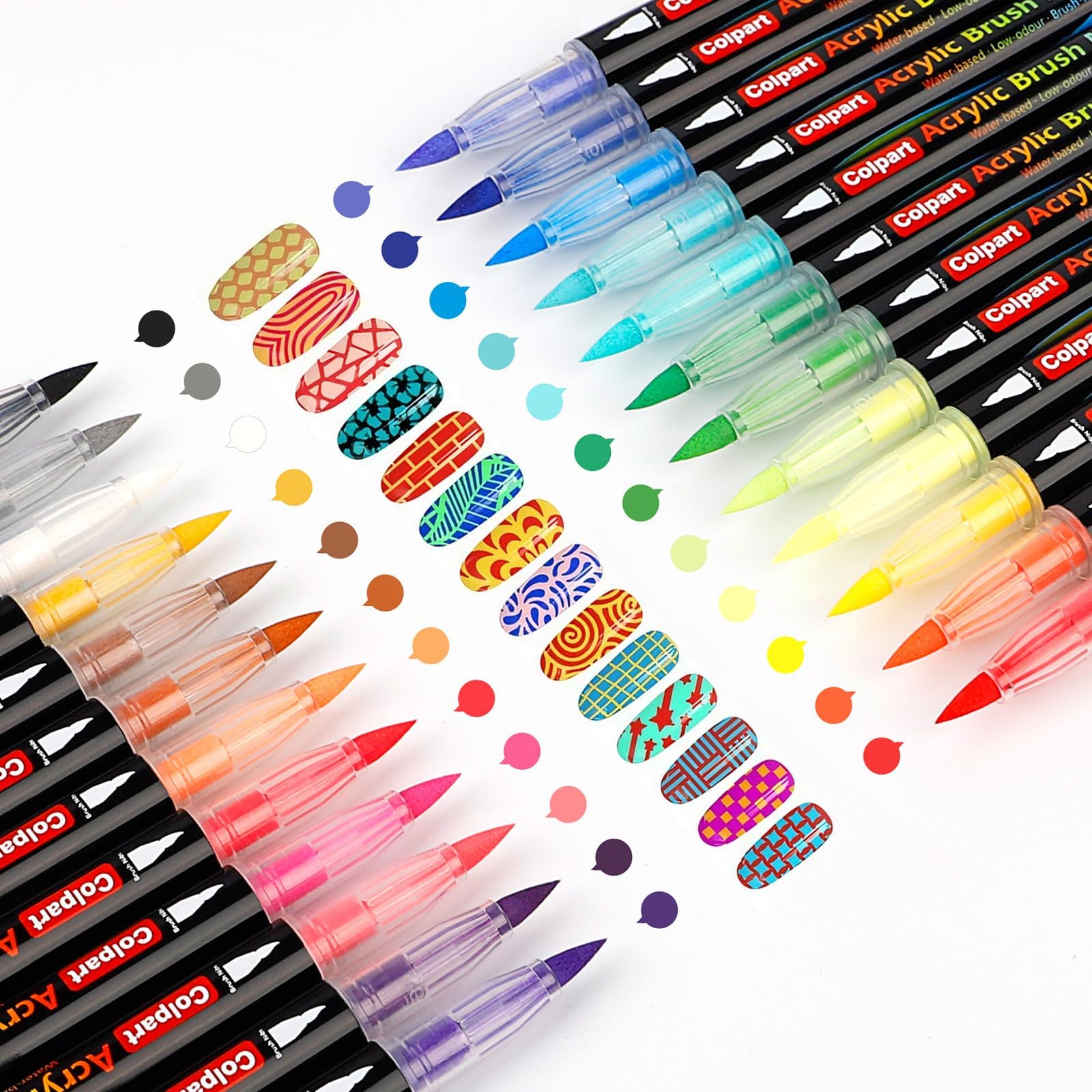 24 Farben Acryl Marker Set – Nail Art Stifte für DIY Design