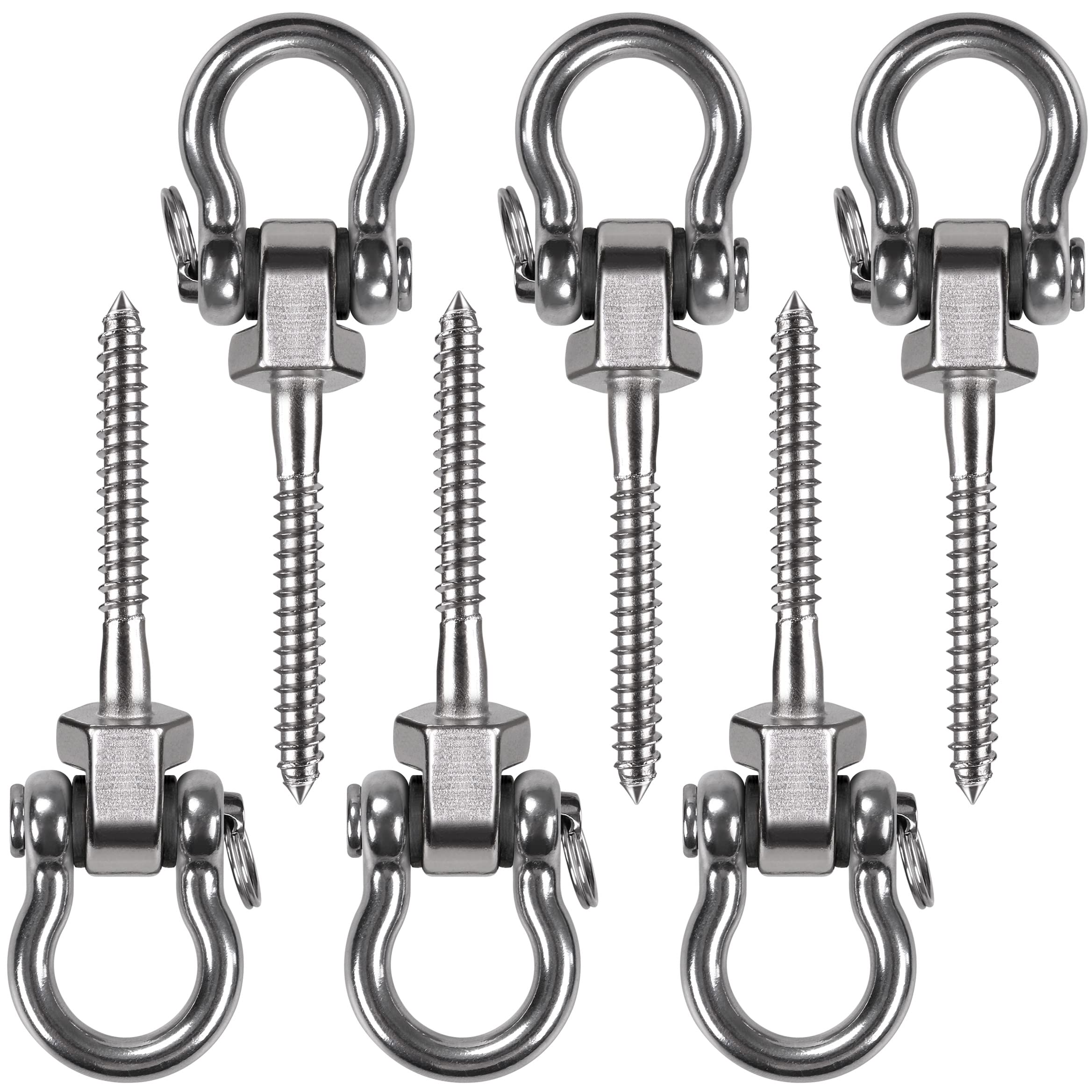 BeneLabel 6-Pack Hammock Bolts | SUS304 Stainless Steel Swing Brackets