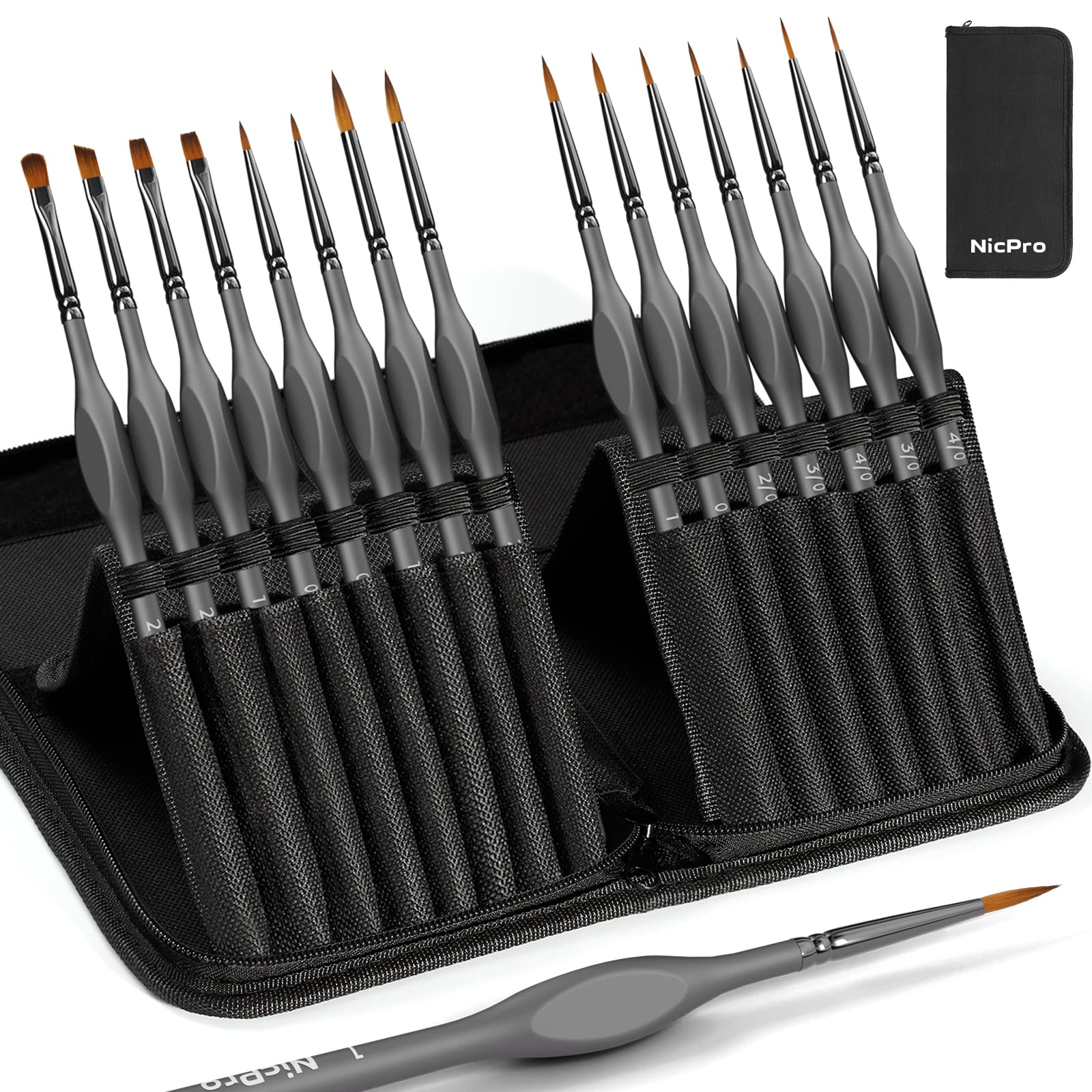 Nicpro 15 Pack Miniature Paint Brushes – Fine Detail Set for Models