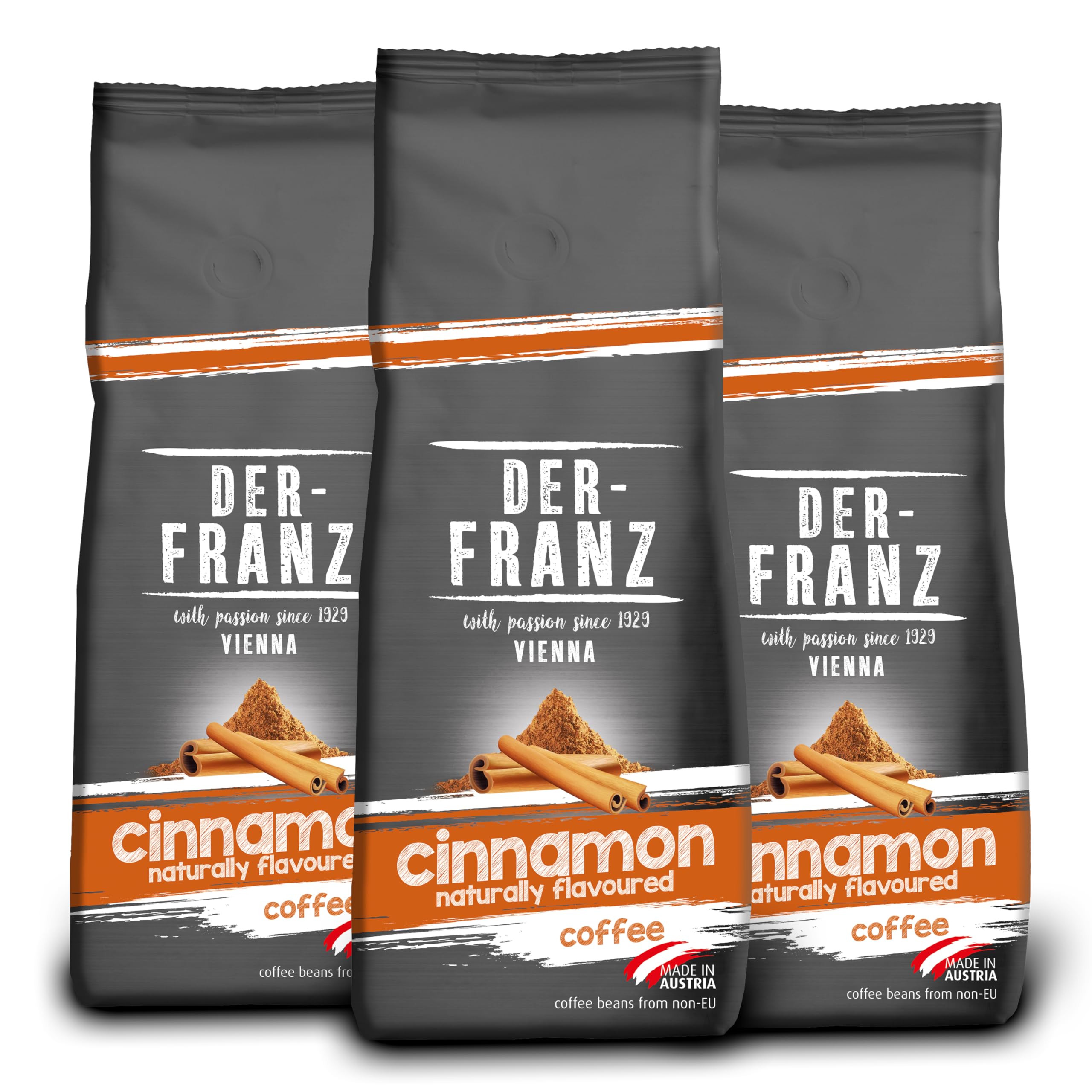 Der-Franz Cinnamon Flavoured Coffee Beans - Arabica & Robusta - 1.5kg