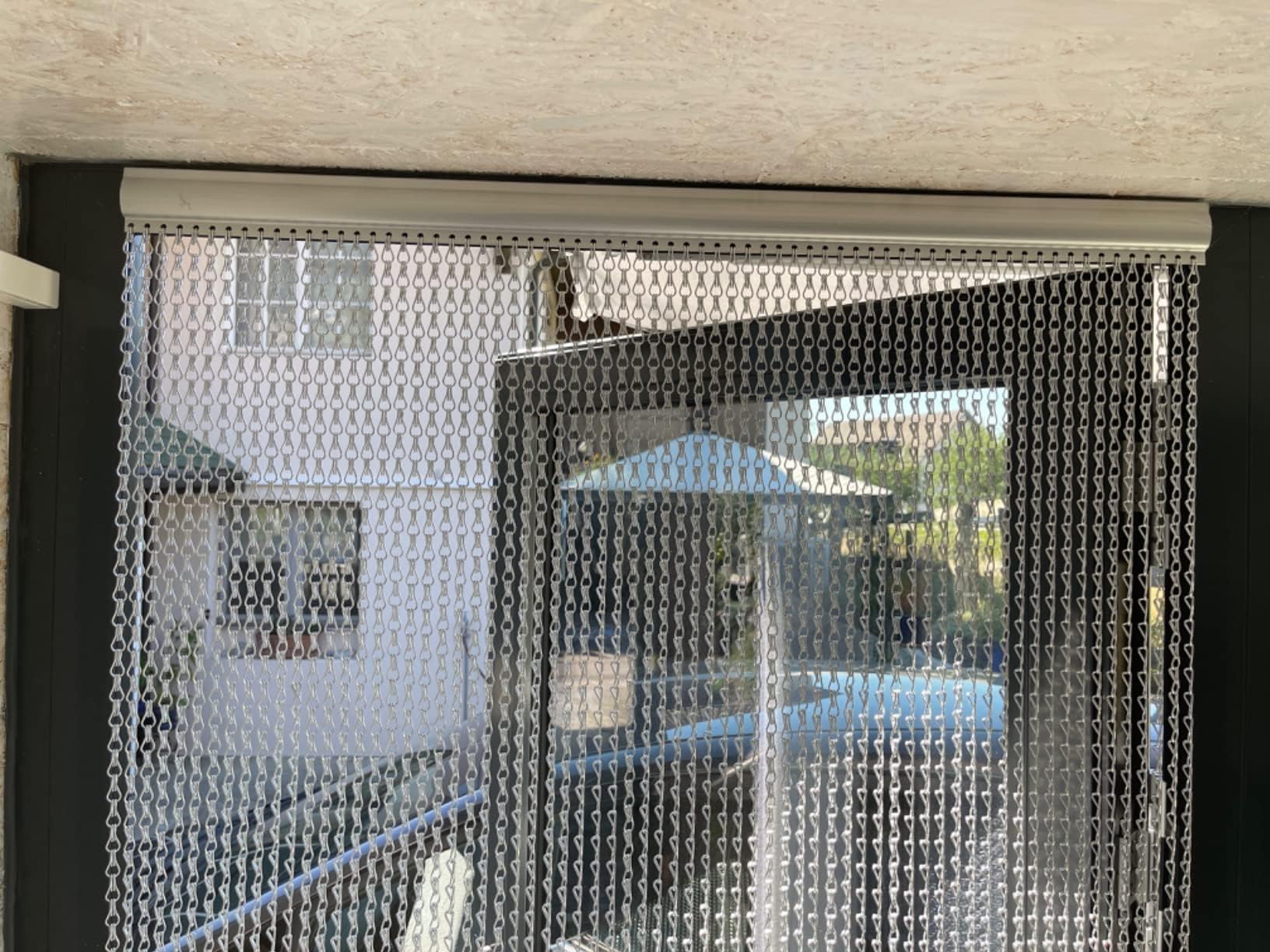 Chawniao Aluminium Chain Door Curtain – 90x210cm Metal Fly Screen
