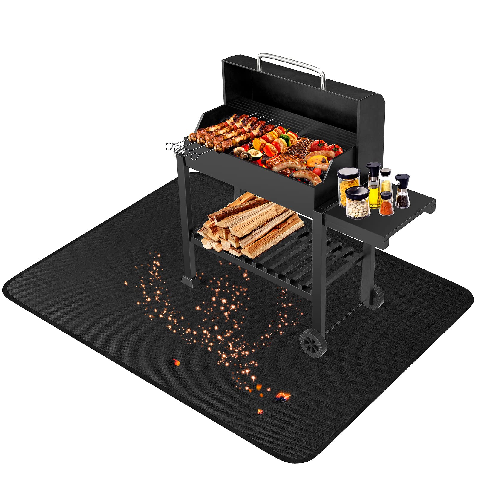 GanKe Fireproof Grill Mat | 152x100cm Silicone BBQ Deck Protector