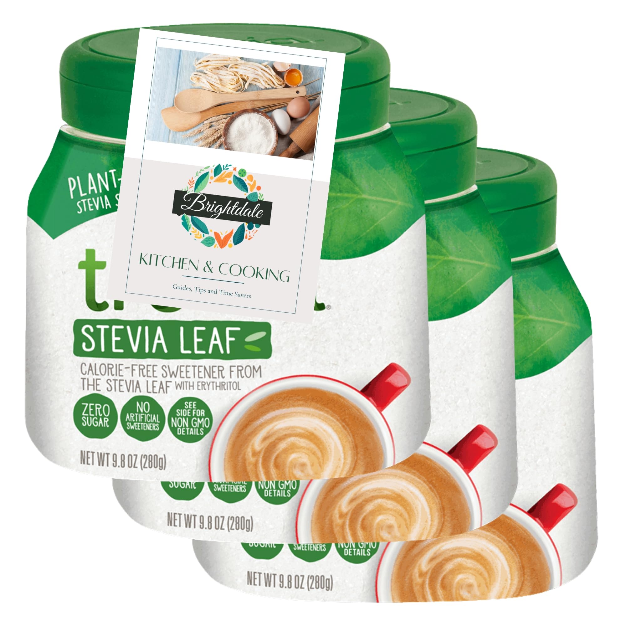 Truvia Stevia Sweetener 270g (3 Pack) with Brightdale Kitchen Booklet