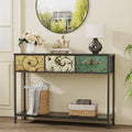 VEDECASA Console Table for Entryway with 3 Drawers Slim Hallway Table with Storage Shelf Narrow Long Sofa Table for Hallway Couch Living Room Kitchen - image 1
