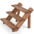 LEXFUNN Wooden Jewellery Display Rack Stand Earring Stall Stand Organizer Shelf 3/4 Tier 3 Tier - Brown - image 1
