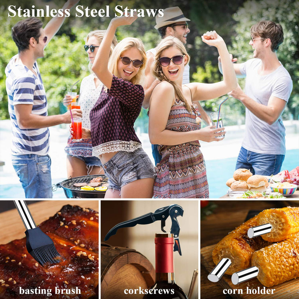 ROMANTICIST 26pc Stainless Steel Grill Tool Set with Aluminum Case
