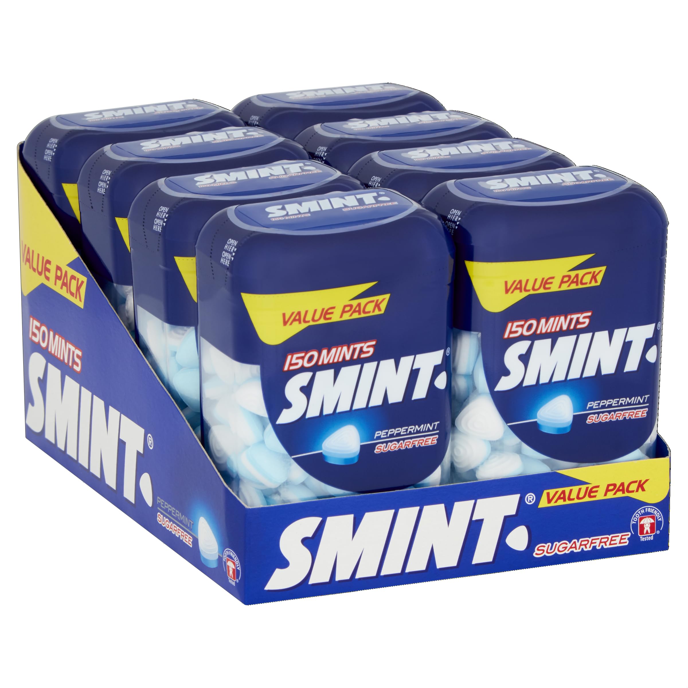 Smint Sugar Free Peppermint Mints – 8 x 150 XL Bottles Bulk Pack