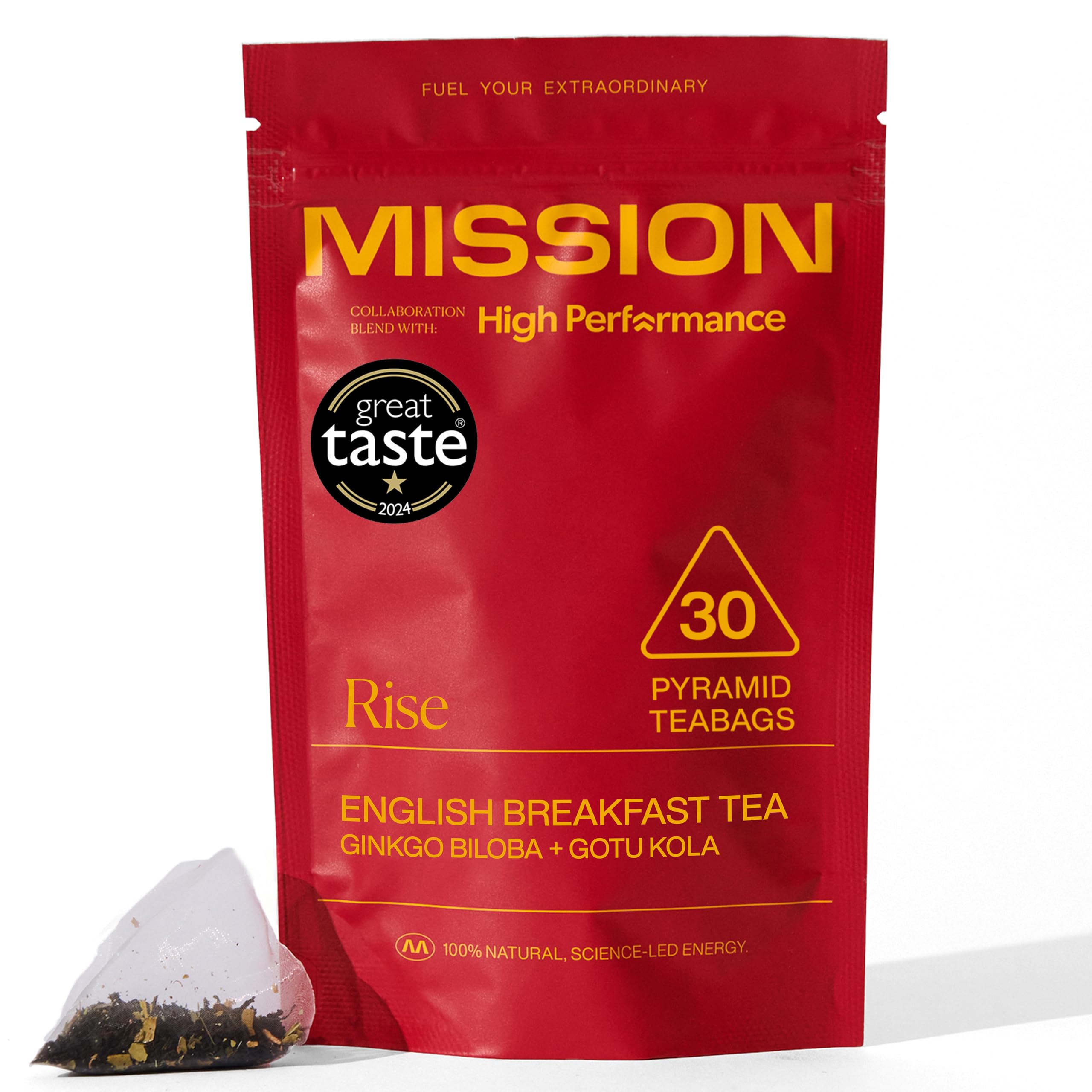 MISSION Rise English Breakfast Tea with Yerba Mate & Ginkgo - 30 Bags