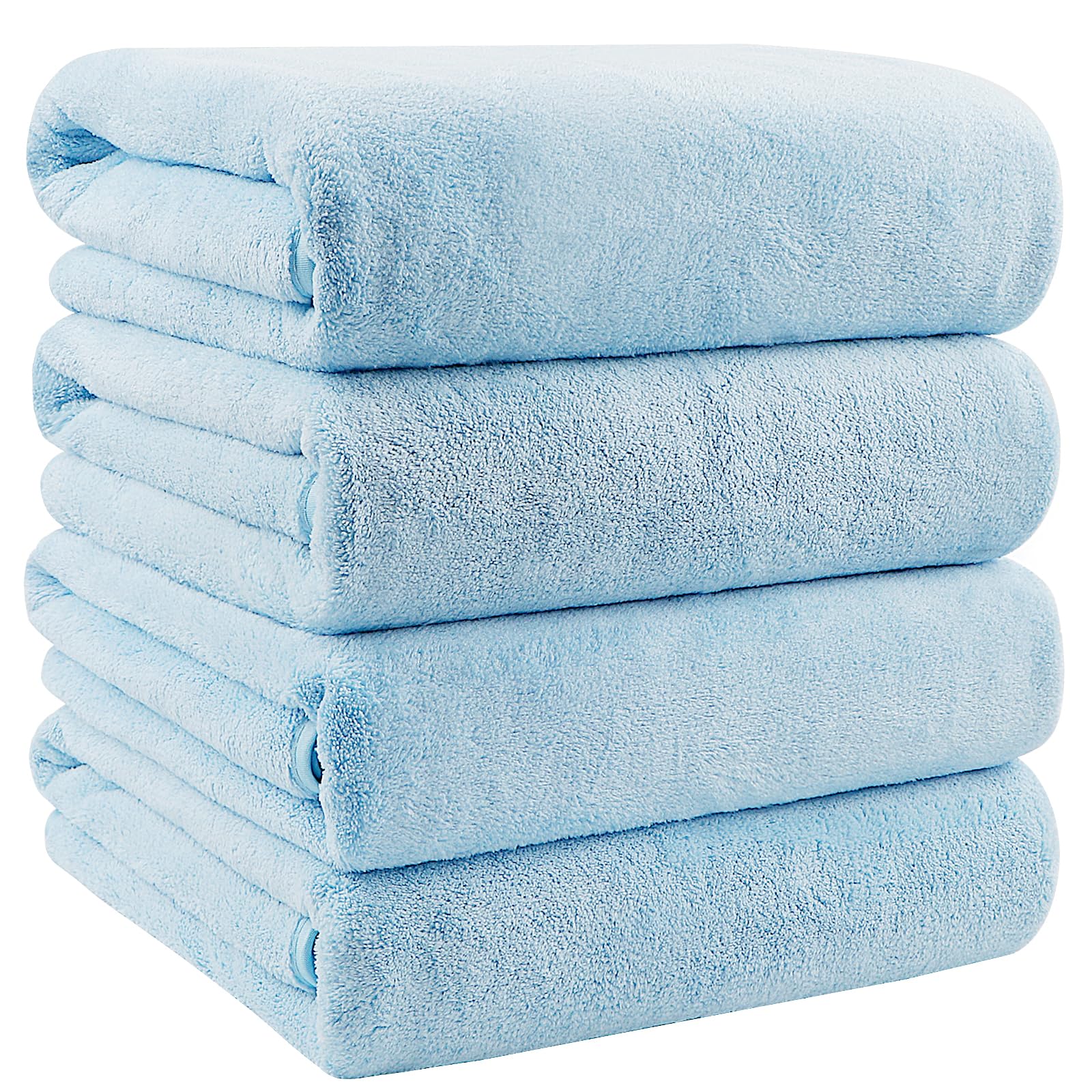 Orighty Microfibre Bath Towels Set of 4 – Soft Quick-Dry Towels, Blue