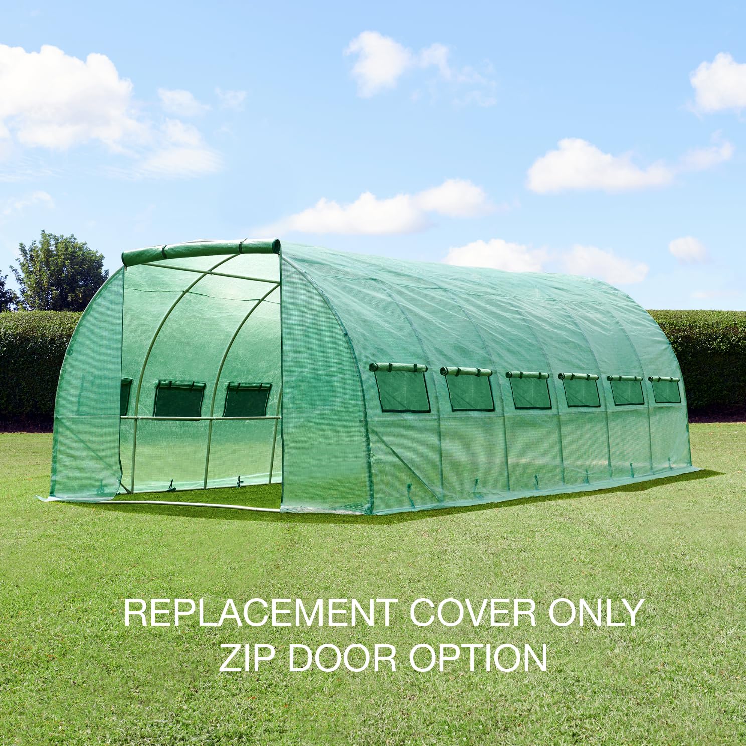 FeelGoodUK Heavy Duty UPVC Polytunnel Replacement Cover - 6x3x2m