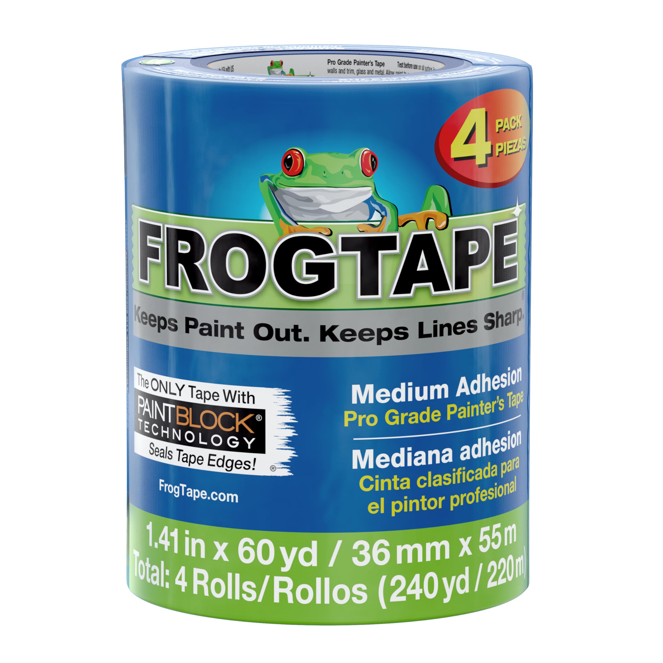 Frog Tape Pro Grade Blue Masking Tape 36mm x 55m - Pack of 4